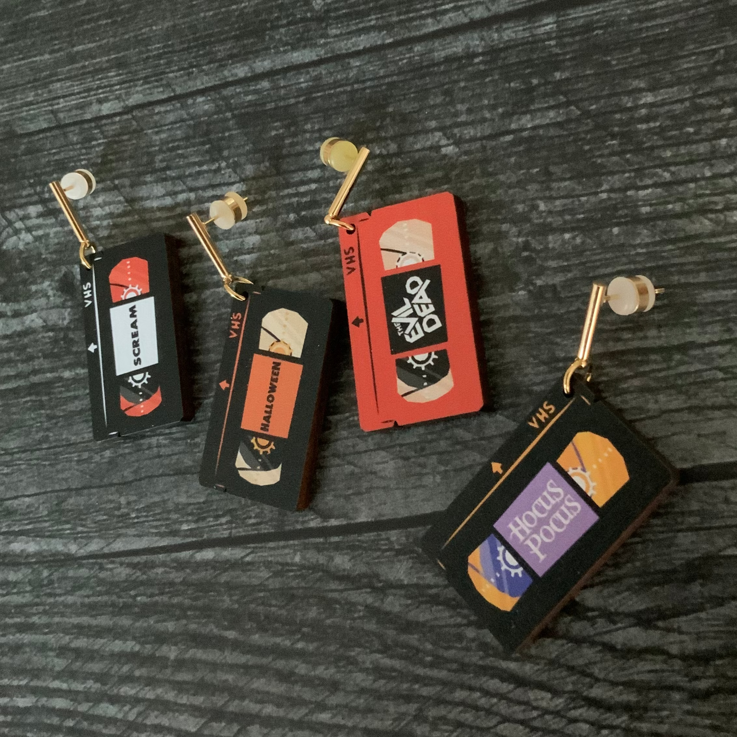 SPOOKY VHS TAPE EARRINGS