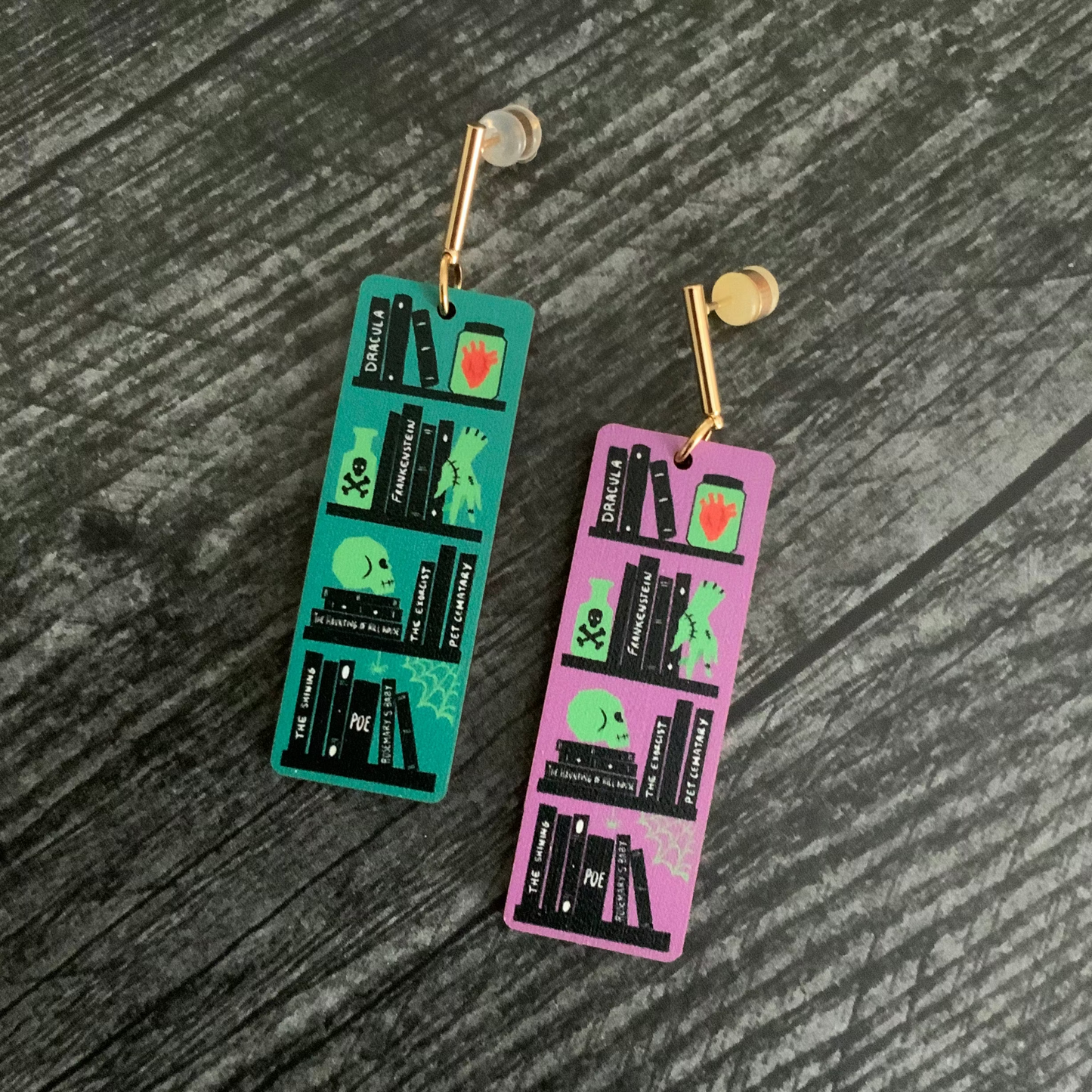 SPOOKY BOOKSHELF EARRINGS