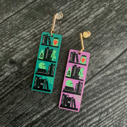 SPOOKY BOOKSHELF EARRINGS