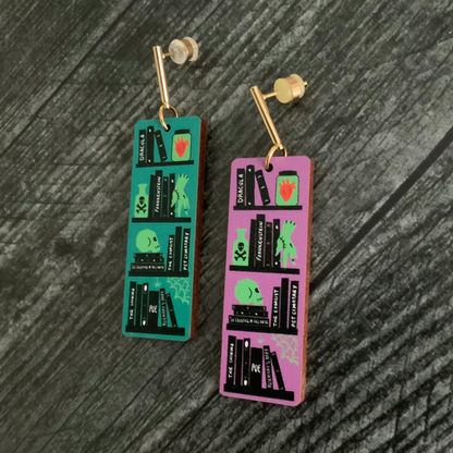 SPOOKY BOOKSHELF EARRINGS