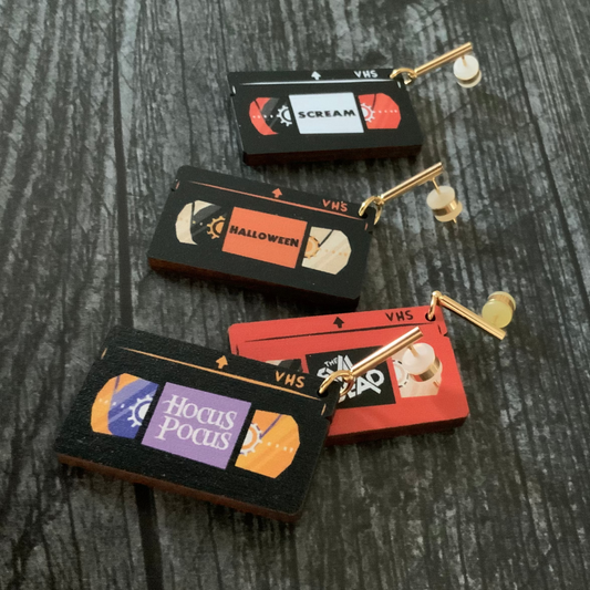 SPOOKY VHS TAPE EARRINGS