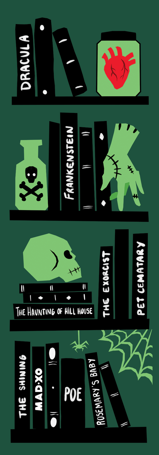 SPOOKY BOOKSHELF BOOKMARK